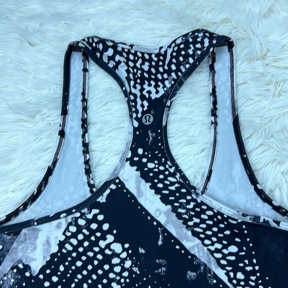 🔥$SALE$🔥 Lululemon Cool Racerback Static Mist White Black - Picture 3 of 4